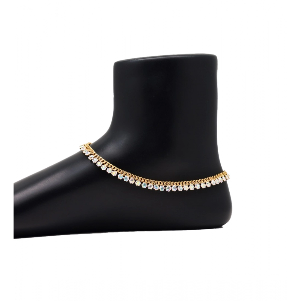 Generic Women's Rainbow Color Anklets (Free Size: Upto 10&quot;) 