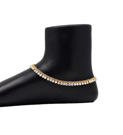 Generic Women's Rainbow Color Anklets (Free Size: Upto 10&quot;) 