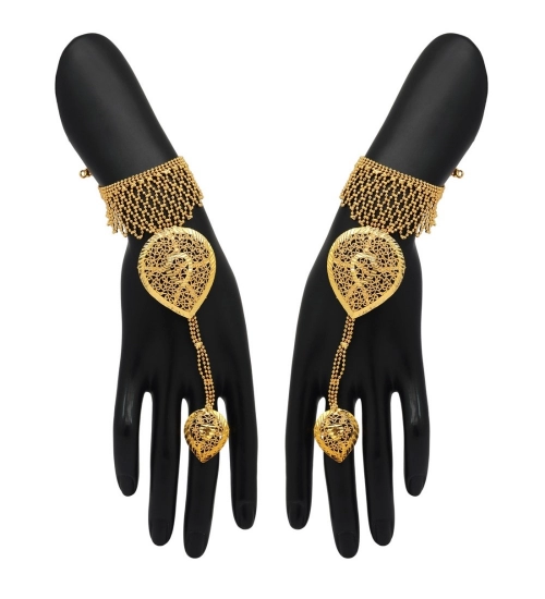 Generic Women's Gold Plated Hathphool Adjustable Chain