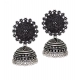 Generic Women's Oxidised Silver Plated Handmade Jhumka Brass Earrings 