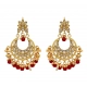 Generic Women's Maroon Color Imitation &amp; Kundan Earrings 