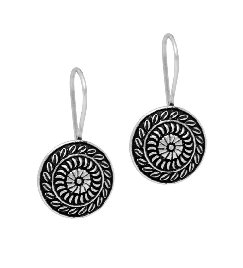 Generic Women's Indian Traditional Oxidised Stud Brass Earrings 