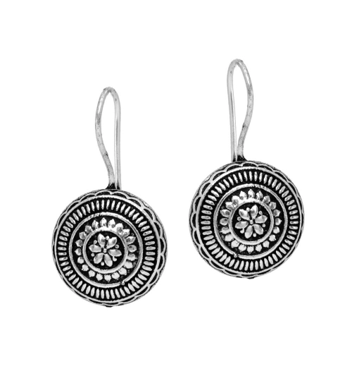 Generic Women's Oxidised Silver Tone Fashion Earrings Studs 