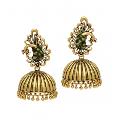 Generic Women's Ethnic Party Wear Oxidised Jhumka Earrings 