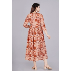 Women's Casual 3/4 Sleeve Printed Viscose Maternity Feeding Kurti (Brown) Women's Casual 3/4 Sleeve Printed Viscose Maternity Feeding Kurti (Brown)