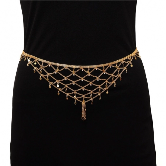 Generic Women's Gold Plated Kamarband Waist Belt For Women//Girls Adjustable Chain Generic Women's Gold Plated Kamarband Waist Belt For Women//Girls Adjustable Chain