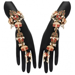 Generic Women's Multi Color Meenakari Work Hathphool Adjustable Chain