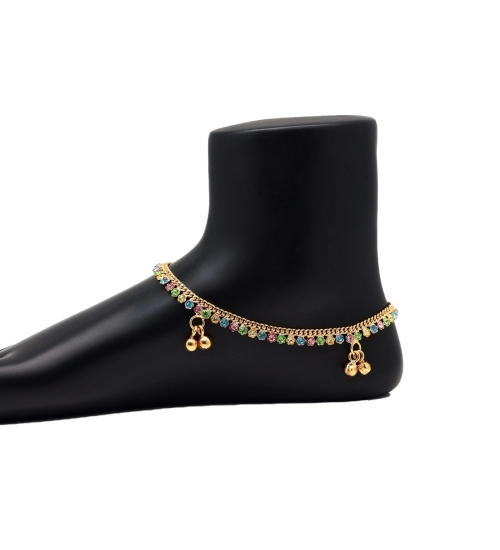 Generic Women's Multi Color Anklets (Free Size: Upto 10&quot;) 