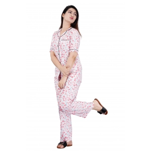 Generic Women's Casual Half Sleeve Printed Viscose Rayon Shirt With Pyjama Pant Night Suit Set (Baby Pink) Generic Women's Casual Half Sleeve Printed Viscose Rayon Shirt With Pyjama Pant Night Suit Set (Baby Pink)