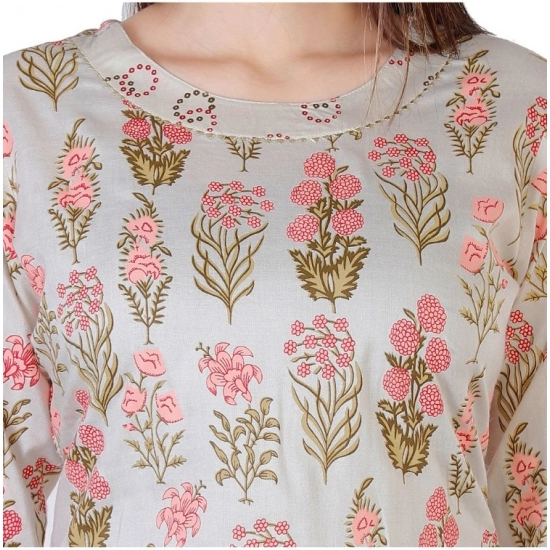 Generic Women's Casual 3/4 Sleeve Printed Rayon Kurti With Palazzo Set (Beige) Generic Women's Casual 3/4 Sleeve Printed Rayon Kurti With Palazzo Set (Beige)