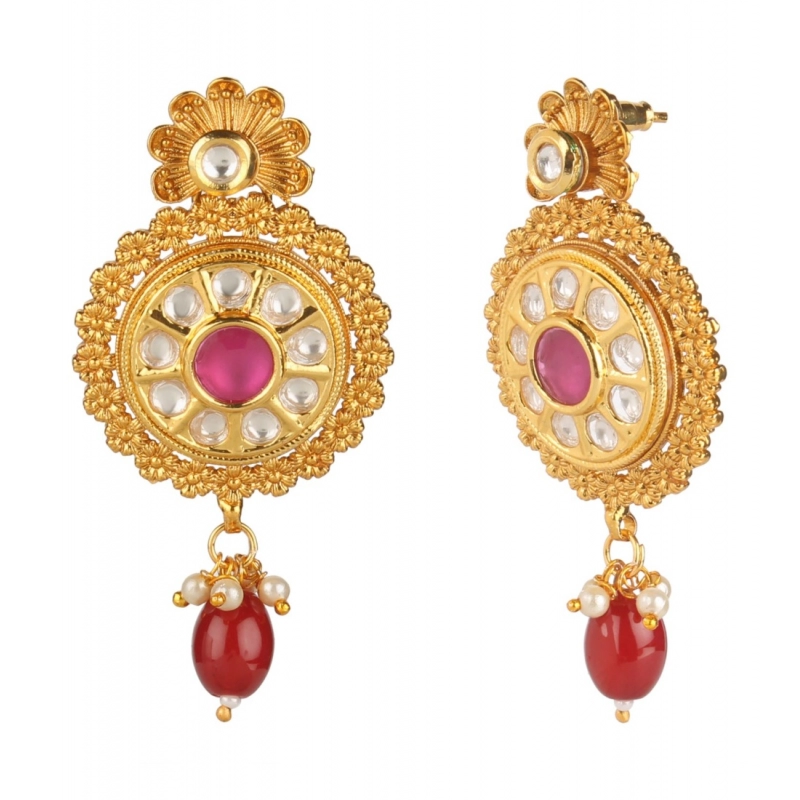 Generic Women's Rose Gold Plated Alloy Earrings (Gold)