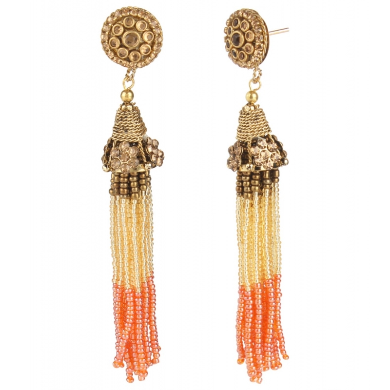 Generic Women's Rose Gold Plated Alloy Earrings (Multicolor)