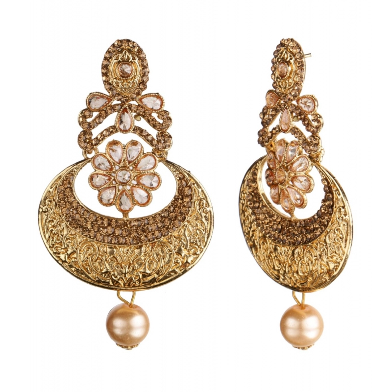 Generic Women's Rose Gold Plated Alloy Earrings (Gold)