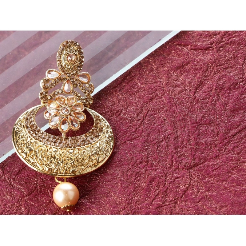 Generic Women's Rose Gold Plated Alloy Earrings (Gold)