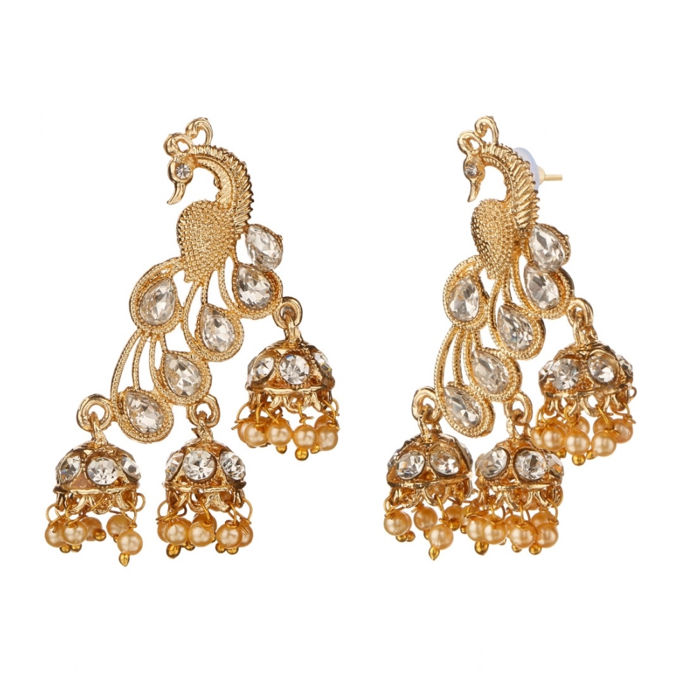 Women's Rose Gold Plated Alloy Earrings (White)