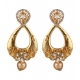 Generic Women's Rose Gold Plated Alloy Earrings (White)