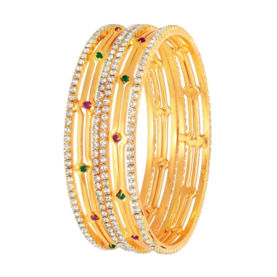 Generic Women's Rose Gold Plated Brass Stone Bangle (Red & Green , 2.4 Inch) Generic Women's Rose Gold Plated Brass Stone Bangle (Red & Green , 2.4 Inch)