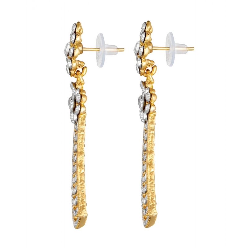 Generic Women's Rose Gold Plated Alloy Earrings (White)