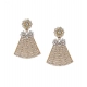Generic Women's Rose Gold Plated Alloy Earrings (White)