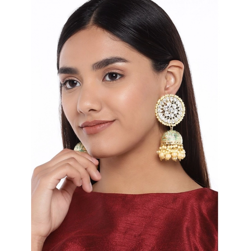Women's Rose Gold Plated Alloy Earrings (White)