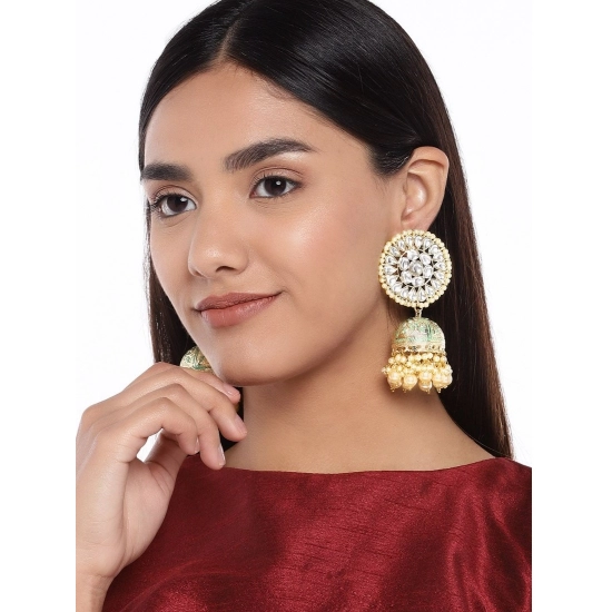 Generic Women's Rose Gold Plated Alloy Earrings (White)