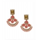Generic Women's Rose Gold Plated Alloy Earrings (Gold &amp; Pink)