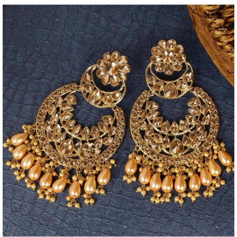 Generic Women's Rose Gold Plated Alloy Earrings (Gold)