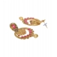Generic Women's Rose Gold Plated Alloy Earrings (Gold &amp; Pink)