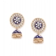 Generic Women's Rose Gold Plated Alloy Earrings (Blue)