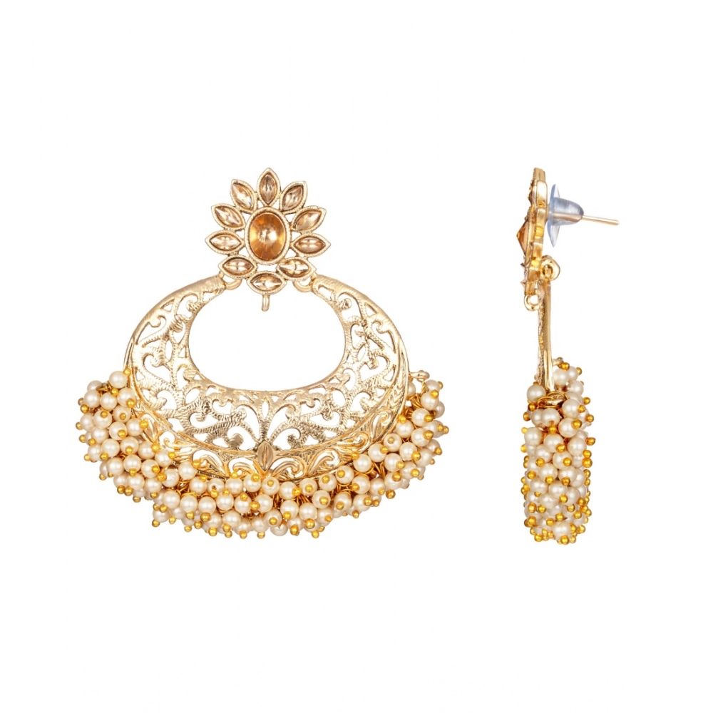 Women's Rose Gold Plated Alloy Earrings (Gold)