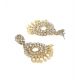 Generic Women's Rose Gold Plated Alloy Kundan Earrings &amp; Mangtikka (White)