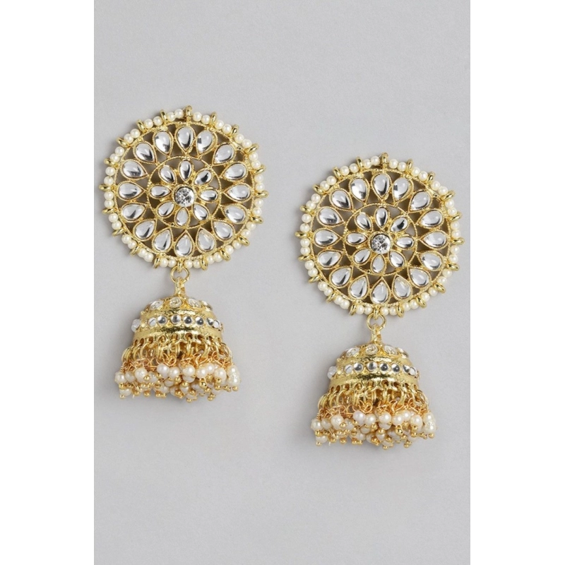 Generic Women's Rose Gold Plated Alloy Earrings (White)