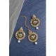 Generic Women's Rose Gold Plated Alloy Kundan Earrings &amp; Mangtikka (White)