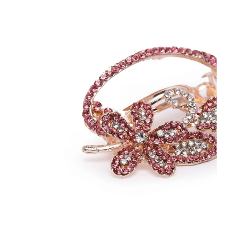 Generic Women's Rose Gold Plated Alloy Hair Pin Set (Pink) Generic Women's Rose Gold Plated Alloy Hair Pin Set (Pink)