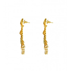 Generic Women's Rose Gold Plated Alloy Kundan Earrings &amp; Mangtikka (Green)