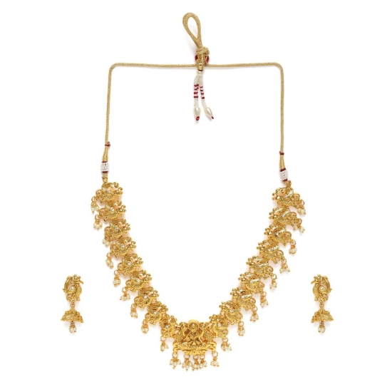 Generic Women's Rose Gold Plated Alloy Necklace &amp; Earings Set (Gold)