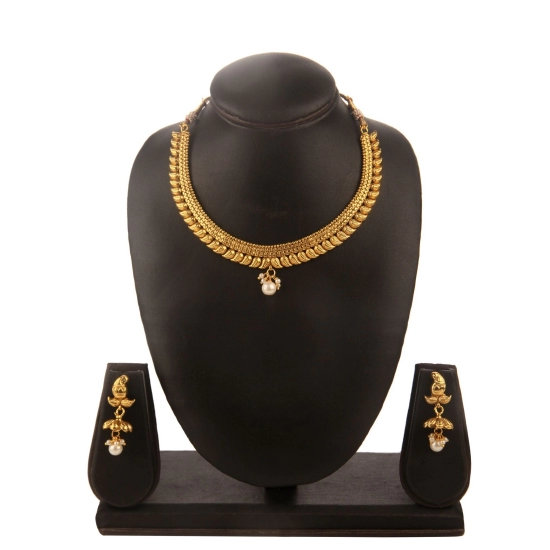 Generic Women's Rose Gold Plated Alloy Necklace &amp; Earings Set (Gold)