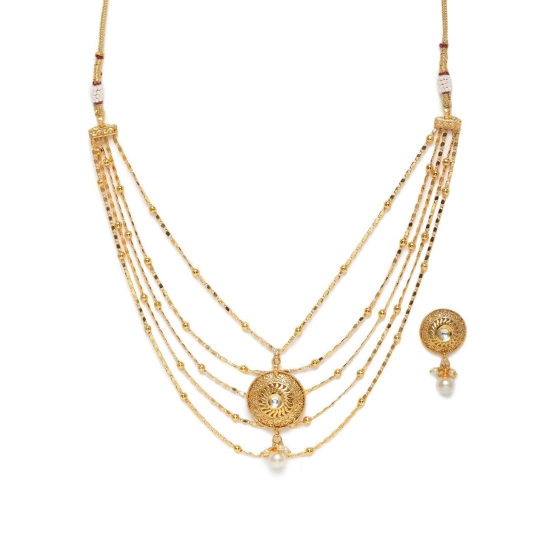 Generic Women's Rose Gold Plated Alloy Necklace & Earings Set (Gold) Generic Women's Rose Gold Plated Alloy Necklace & Earings Set (Gold)