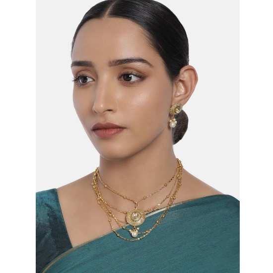 Generic Women's Rose Gold Plated Alloy Necklace & Earings Set (Gold) Generic Women's Rose Gold Plated Alloy Necklace & Earings Set (Gold)