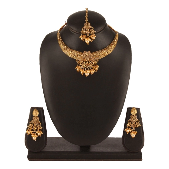 Generic Women's Rose Gold Plated Alloy Necklace & Earings Set (Gold) Generic Women's Rose Gold Plated Alloy Necklace & Earings Set (Gold)