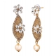 Generic Women's Rose Gold Plated Alloy Earrings (White)