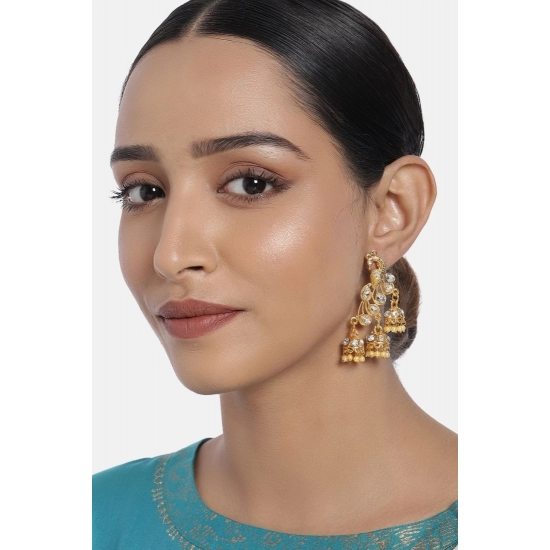 Generic Women's Rose Gold Plated Alloy Earrings (White)