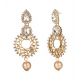 Generic Women's Rose Gold Plated Alloy Earrings (White)