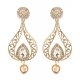 Generic Women's Rose Gold Plated Alloy Earrings (White)
