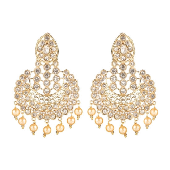 Generic Women's Rose Gold Plated Alloy Earrings (White)