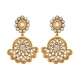 Generic Women's Rose Gold Plated Alloy Earrings (White)