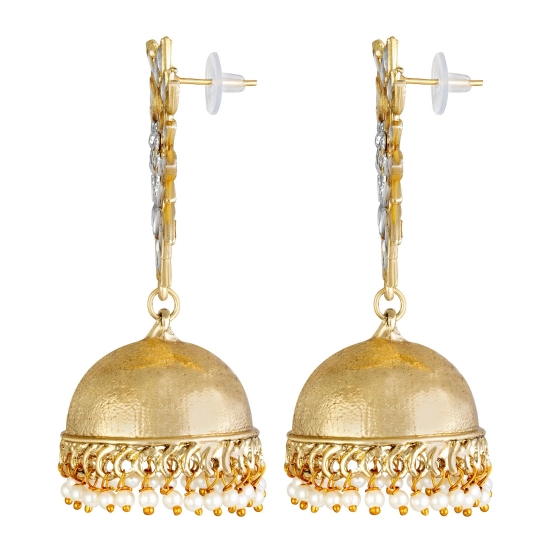 Generic Women's Rose Gold Plated Alloy Earrings (White)