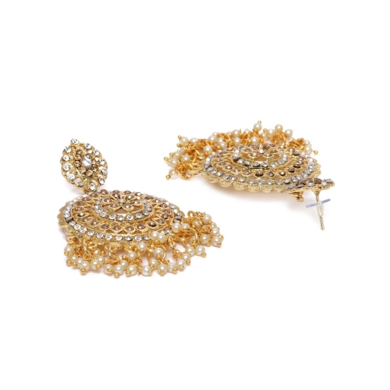 Generic Women's Rose Gold Plated Alloy Earrings (White)