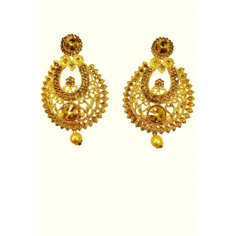 Generic Women's Rose Gold Plated Alloy Earrings (Gold)