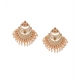 Generic Women's Rose Gold Plated Alloy Earrings (Orange)